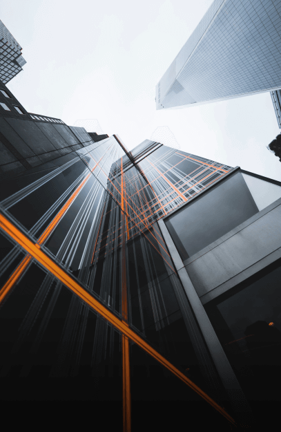 Modern architecture viewed from below